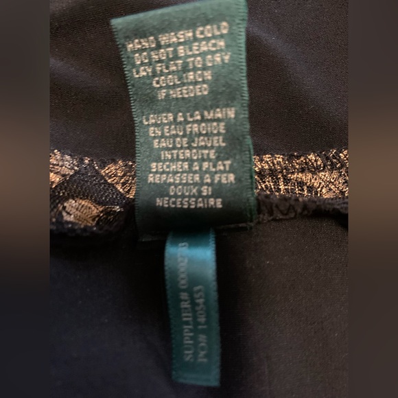 Lauren Ralph Lauren Formal Gold Black Embroidered Lace Dress Sz 10 - Picture 6 of 7